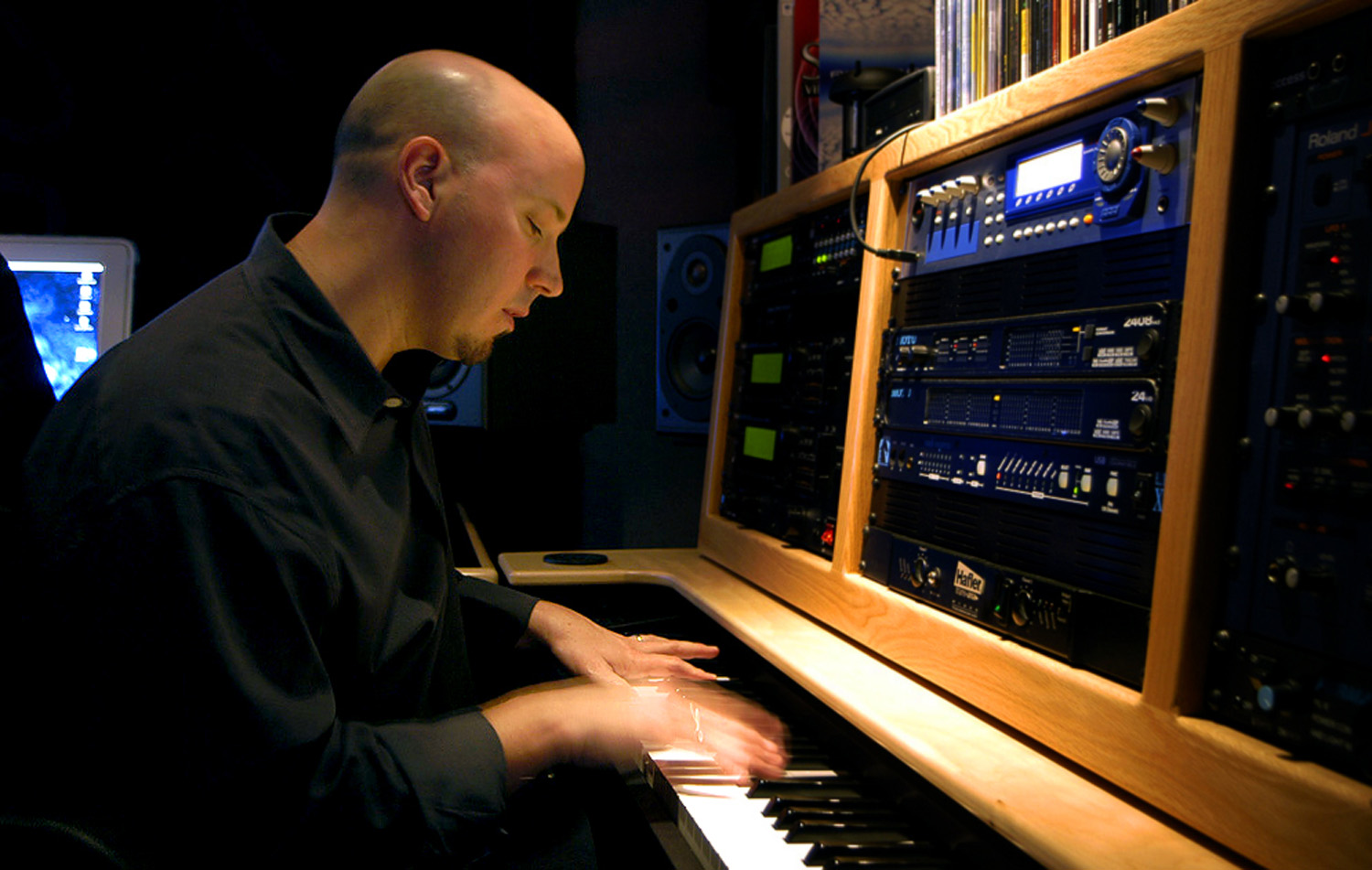 DAVID IN HIS HOME STUDIO IN 2003